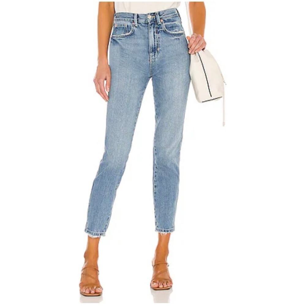 Free People We Free Womens Light Wash‎ Blue Jeans Denim Straight Leg 31 Classic